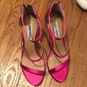Steve Madden Pink Satin Strap Heel Size 8